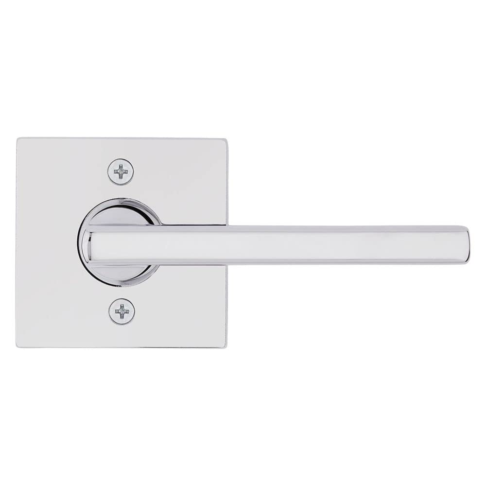 Kwikset Halifax, Door Handle Lever Nonfunctioning Dummy Lever, Square Rose in Polished Chrome - Like New