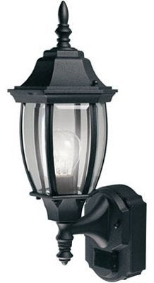 Heath Zenith Motion Sensor Coach Lant Dusk To Dawn, Outdoor A19 19-1/2 In.X7 In.X8-3/4 In. Blk Uses