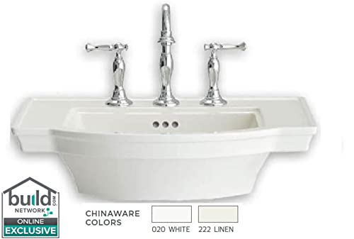 American Standard 0900008.020 American Standard 0900.008 Estate 24" Pedestal Bathroom Sink Only with 3 Holes Drilled (8" Centers) and Overflow - Like New