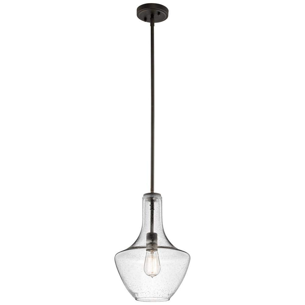 Kichler 42141OZCS Everly Single Light 11" Wide Pendant with Clear Seedy Glass Sh