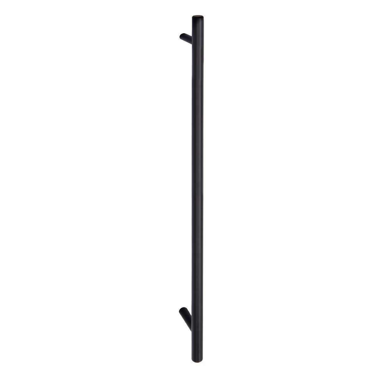 Amazon Basics Euro Bar Cabinet Handle (3/8-inch Diameter), 15-inch Length (12.63-inch Hole Center), Flat Black, 10-Pack - Like New