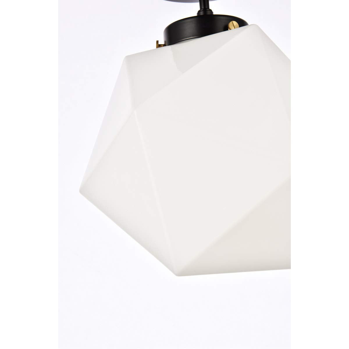 Living District Lawrence 1 Light Black and White Glass Flush Mount