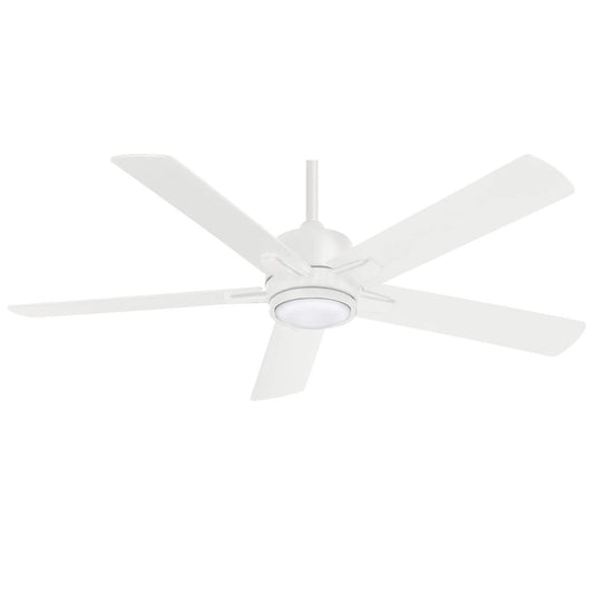 MINKA-AIRE F619L-WHF Stout 54" Ceiling Fan with LED Light and Remote Control in Flat White Finish