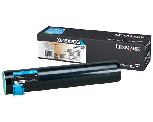 Lexmark X945x2cg High-Yield Toner, 22000 Page-Yield, Cyan