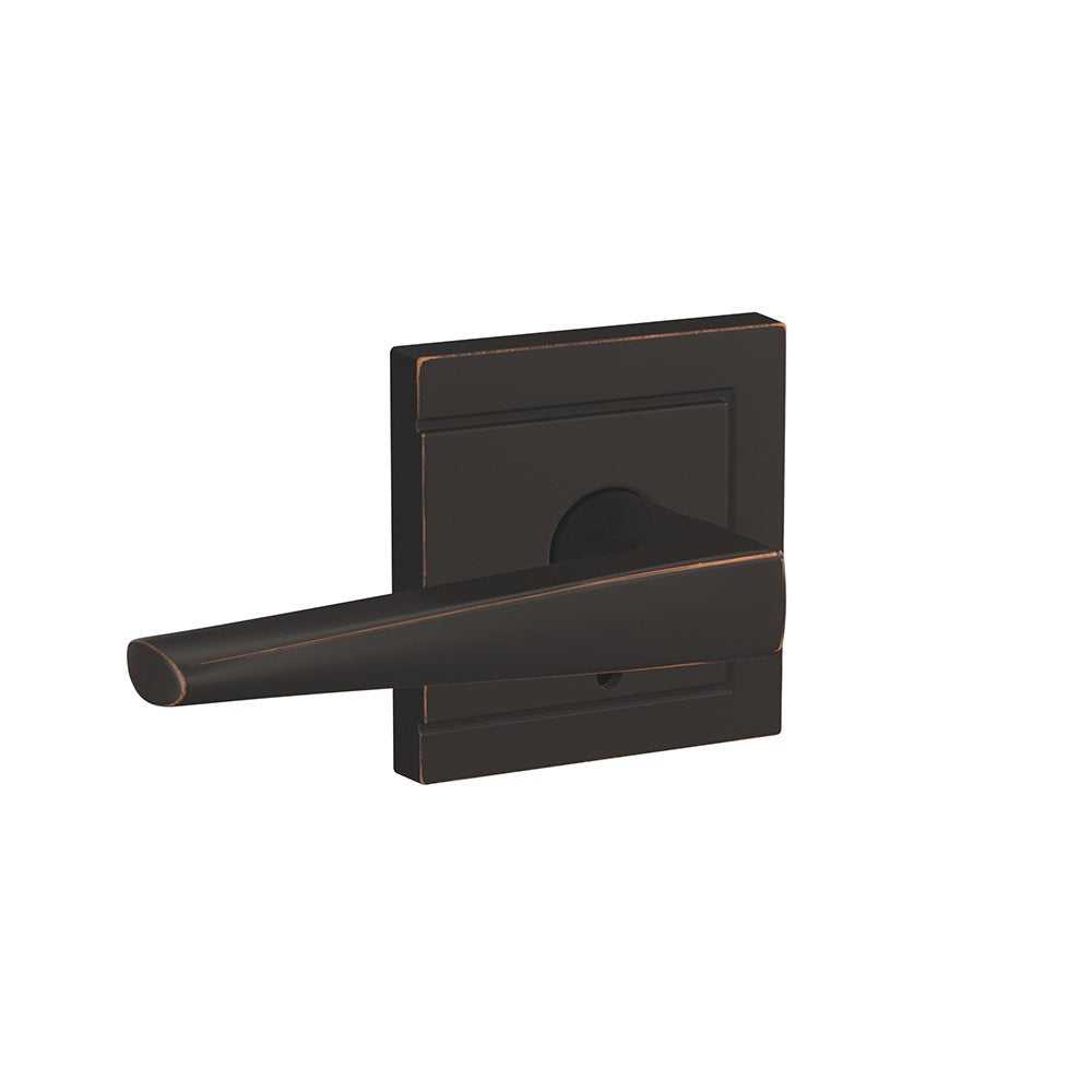 Schlage Custom FC172 ELR 716 ULD Eller Non-Turning Lever with Upland Trim, Aged Bronze - Like New