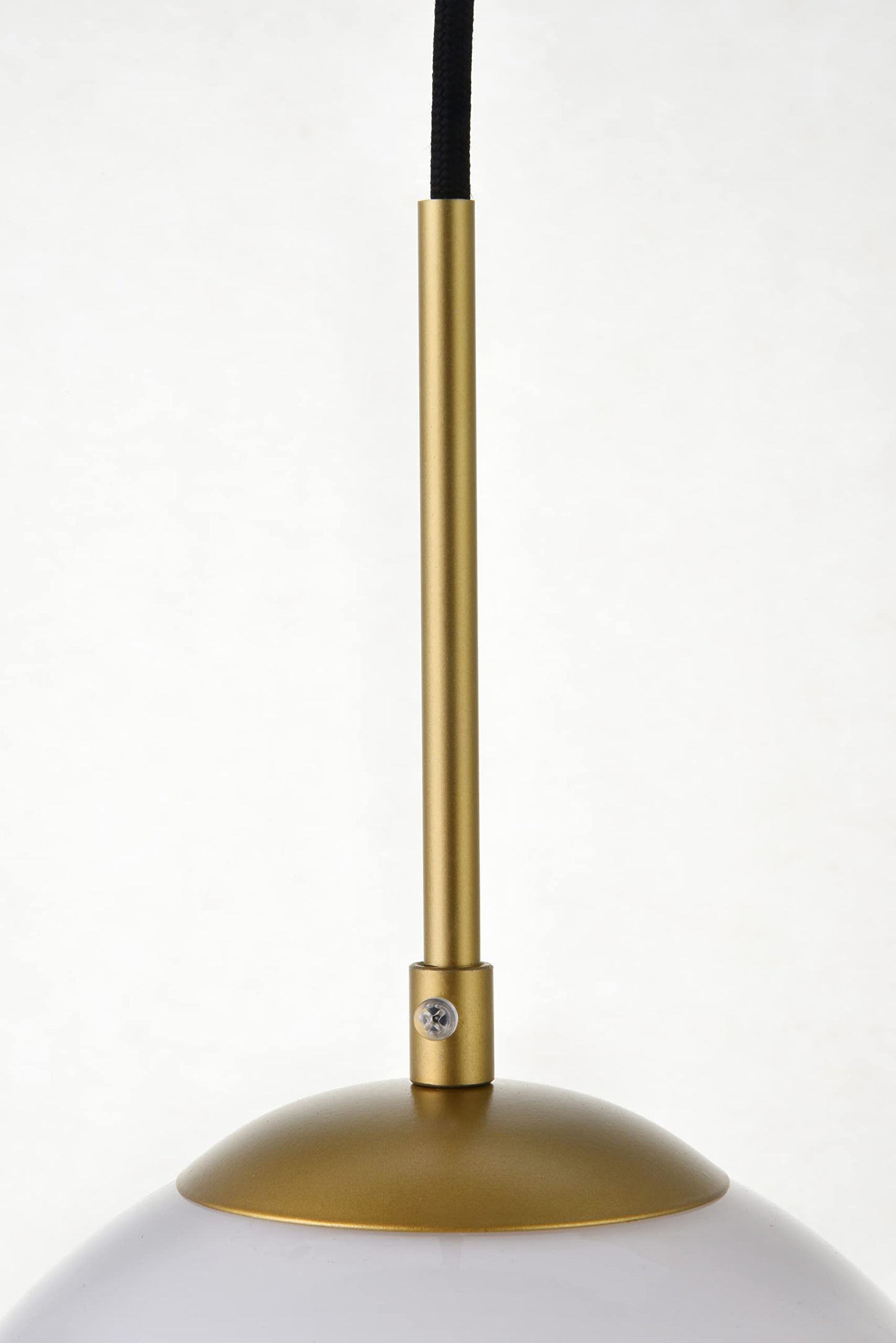 Living District Baxter 1 Light Brass Pendant with Frosted White Glass