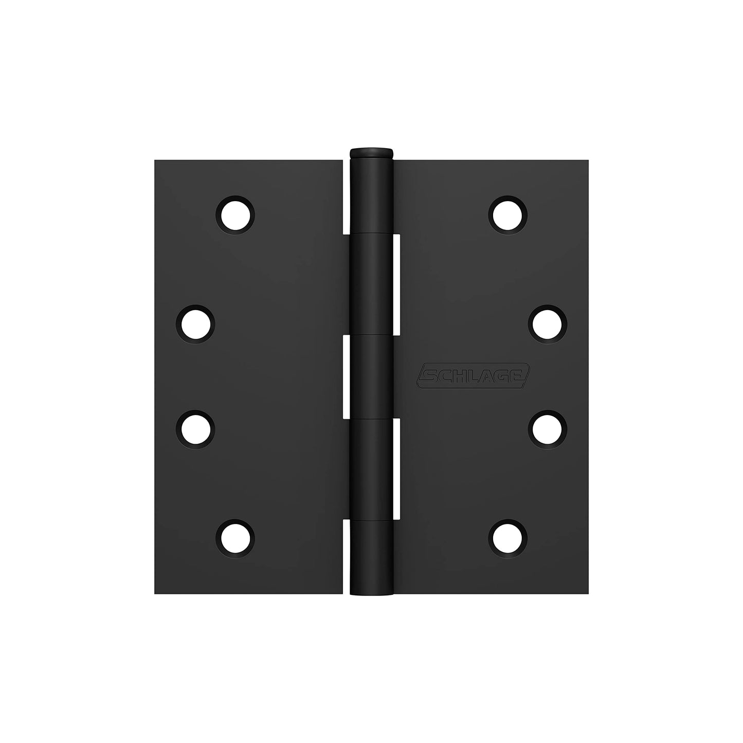 Schlage 4" Door Hinge with Square Corner in Matte Black (3-Pack)