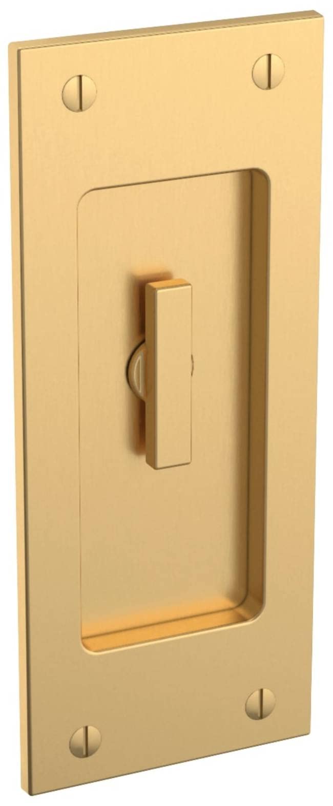 Baldwin PD006.PRIV Santa Monica Privacy Pocket Door Set with Door Pull from the, Lifetime Polished Brass - Like New