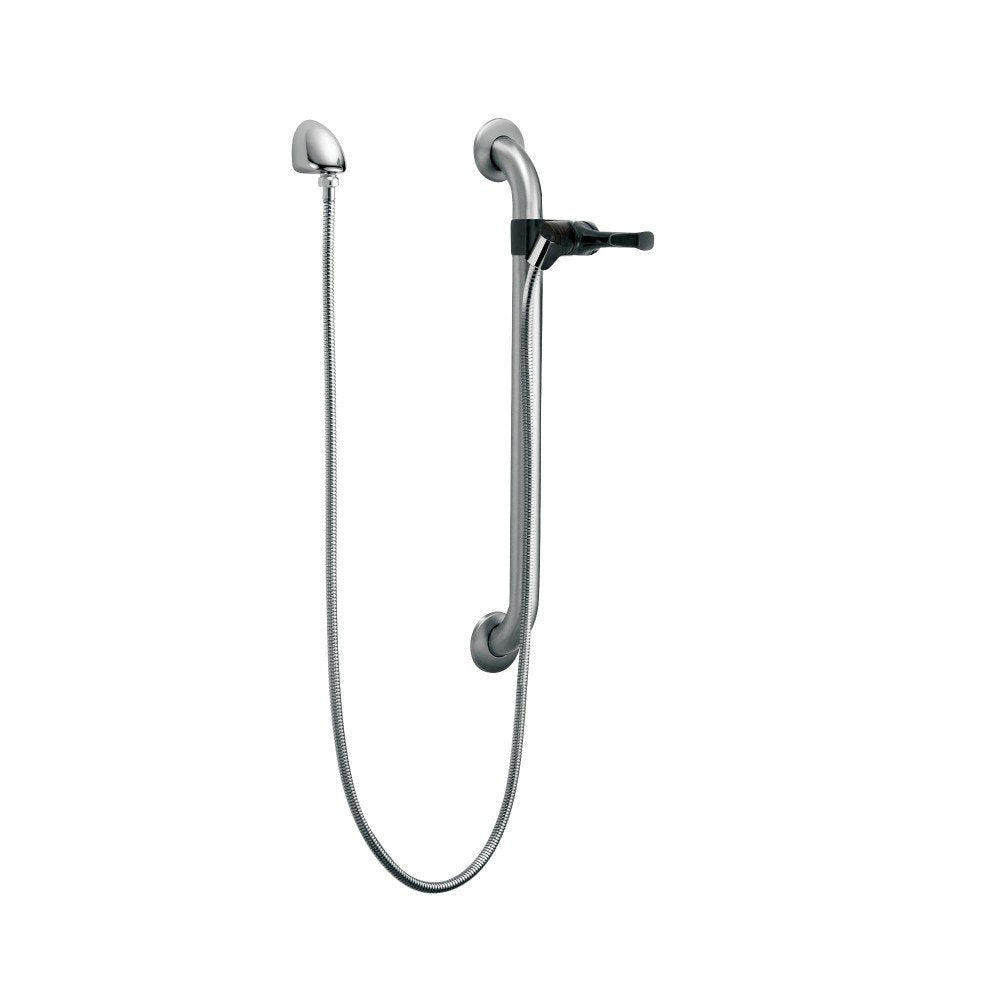 DELTA FAUCET RPW324HDF-LHD Delta Single Function Hand Shower with Grab Bar and Elbow, Stainless