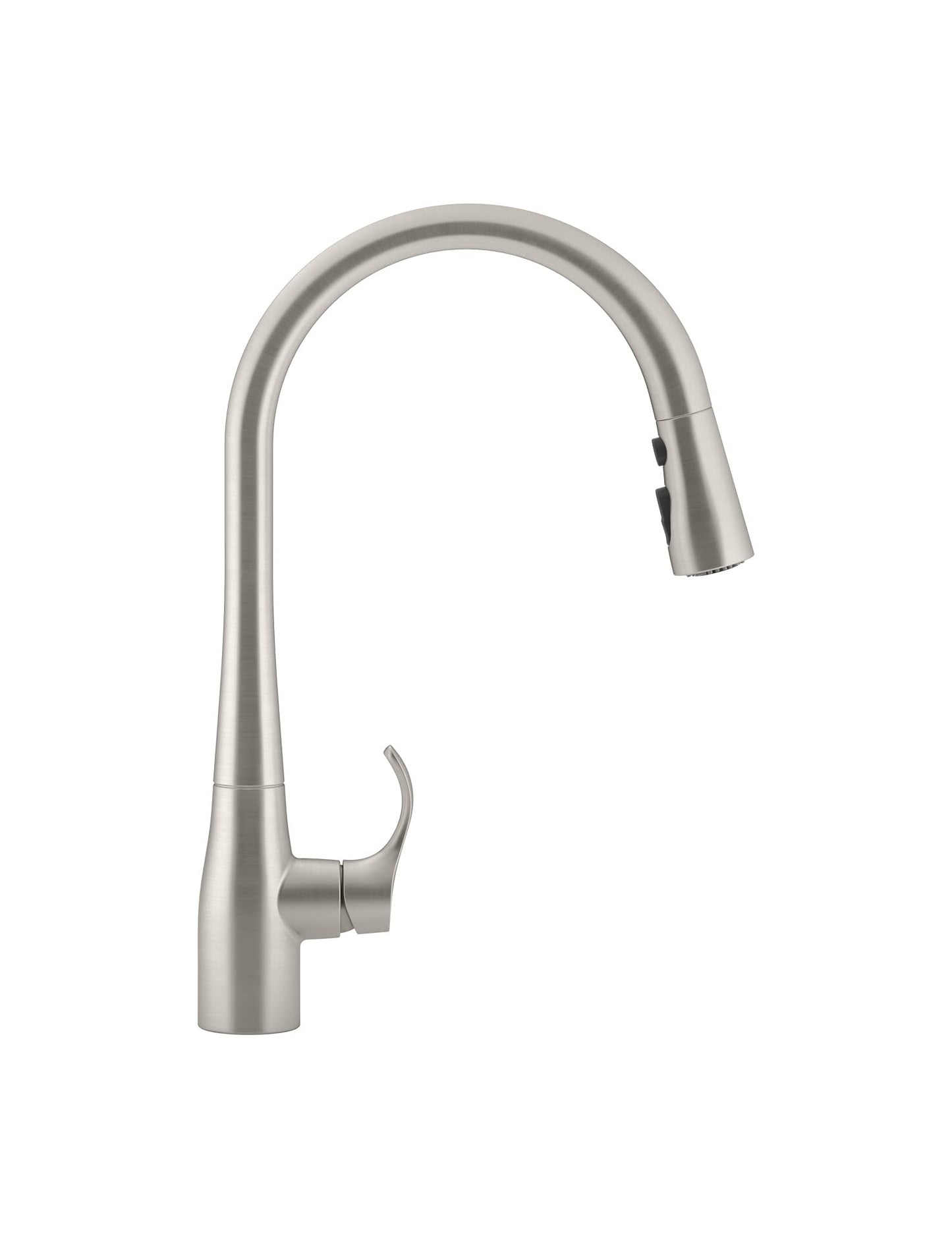 KOHLER 596-VS Simplice Pull Down Kitchen Faucet, 3-Spray Faucet, Kitchen Sink Faucet with Pull Down Sprayer, Vibrant Stainless, High Arch - Very Good