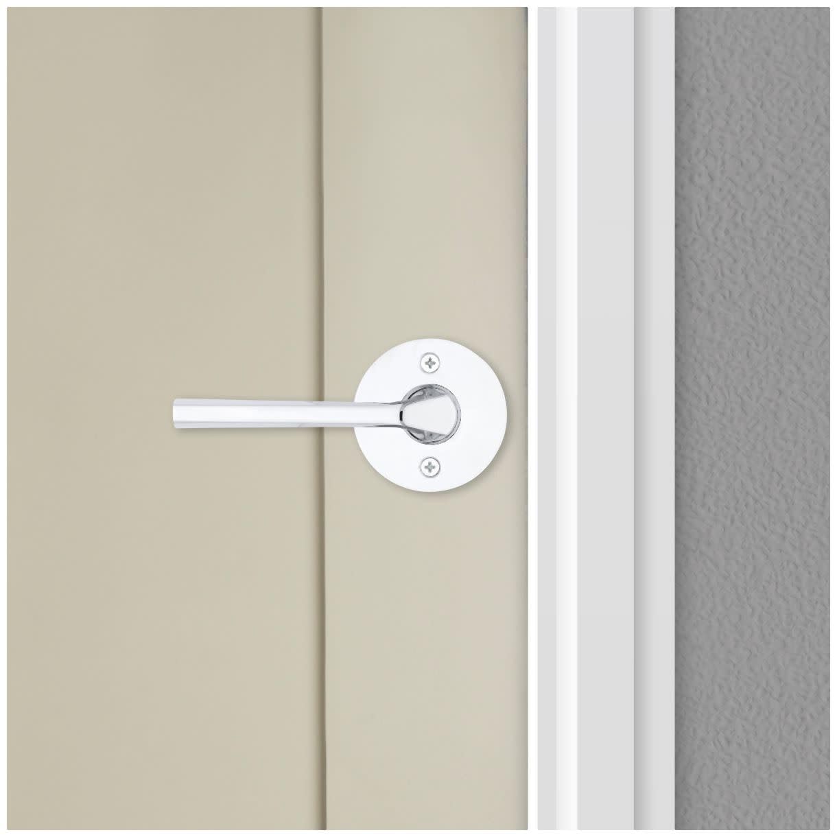 Kwikset 720LSLRDT-26 Lisbon Lever with Round Rose Passage Door Lock with 6AL Latch and RCS Strike Bright Chrome Finish