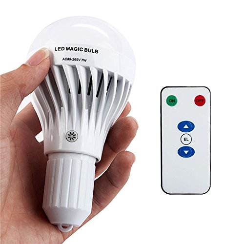 BSOD LED Magic Bulb, 7W Warm White Emergency Light with Remote Controller and Rechargeable Built-in Battery E26 Lamp for Home Indoor Power Outages Lighting (Warm White) - Like New