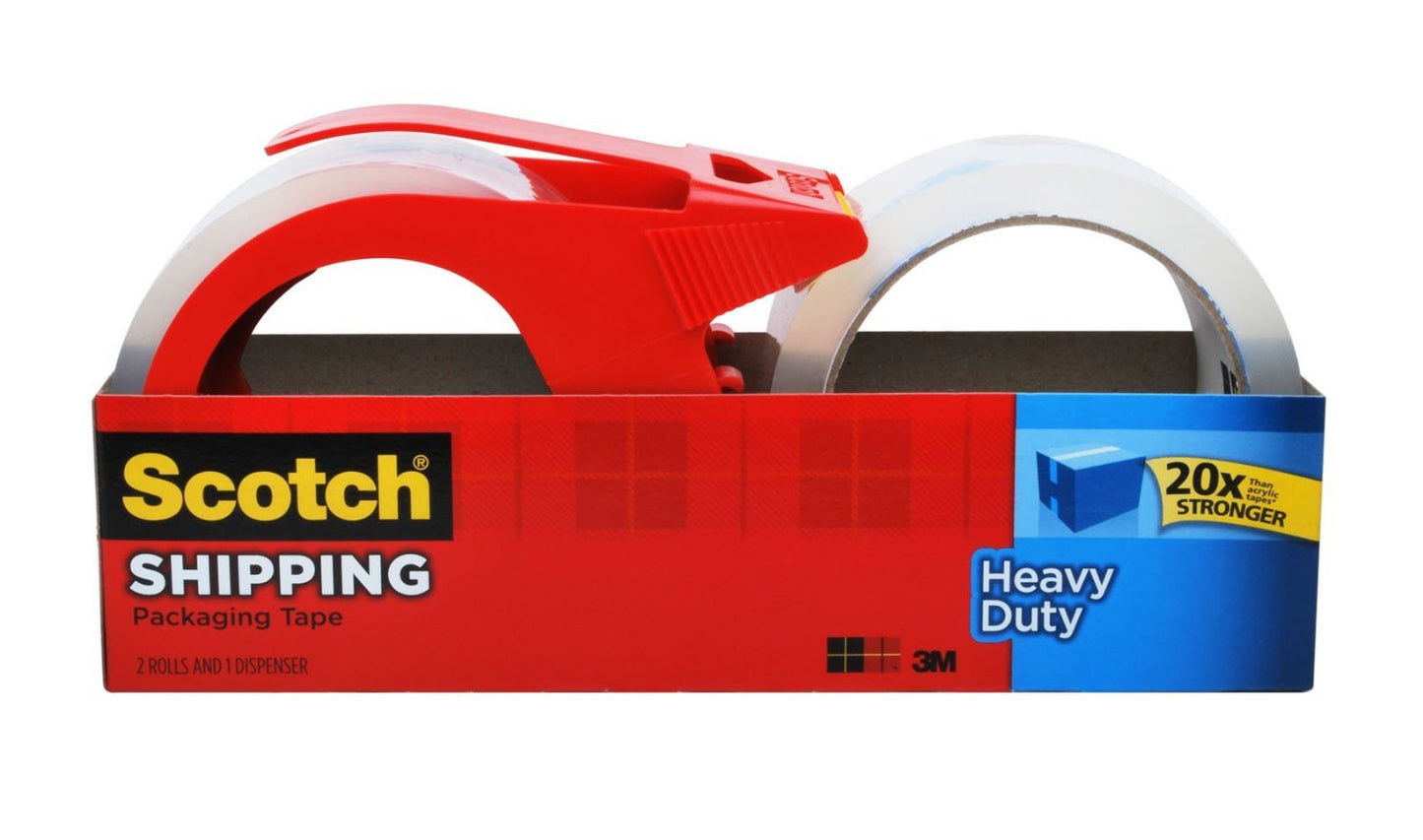 Scotch Heavy Duty Shipping Packaging Tape 2-Pack 1.88-in x 163.8-ft Clear Packing Tape (3850-21RD)