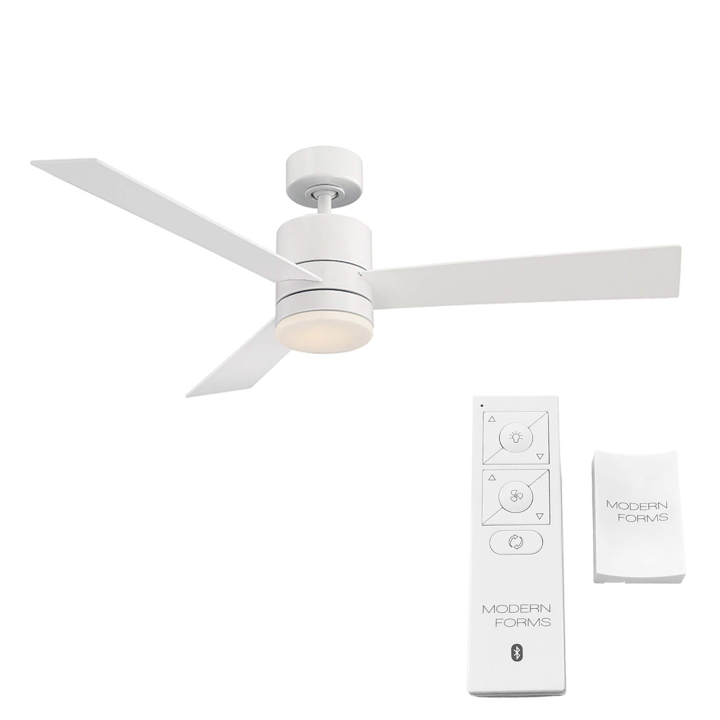 Axis Smart Indoor and Outdoor 3-Blade Ceiling Fan 52in Matte White with 2700K LED Light Kit and Remote Control works with Alexa, Google Assistant, Samsung Things, and iOS or Android App - Like New