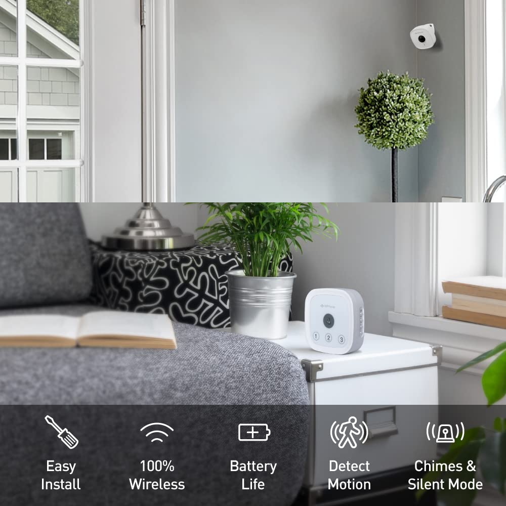 Swann Alpha Series Wireless Motion Sensor Unit & Chime. Easy Installation Both Indoors & Outdoors with Strong Weatherproof Design. Detect Movement Up To 13ft Away. Completely Wireless, Battery Powered