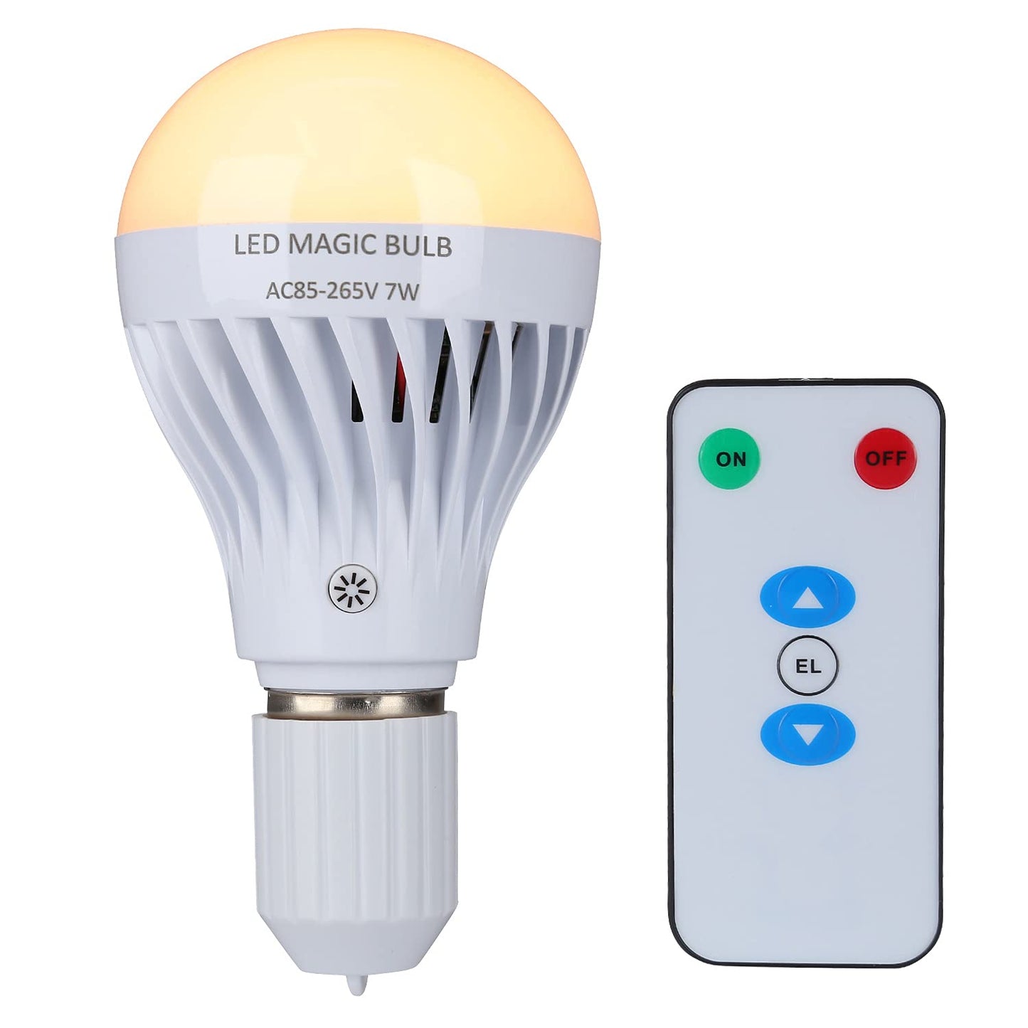 BSOD LED Magic Bulb, 7W Warm White Emergency Light with Remote Controller and Rechargeable Built-in Battery E26 Lamp for Home Indoor Power Outages Lighting (Warm White) - Like New