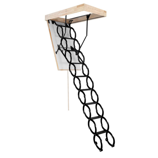 STAIRLUXE COMP Metal Scissor Loft Ladder, 31.5 in x 23.5 in, Attic Stairs