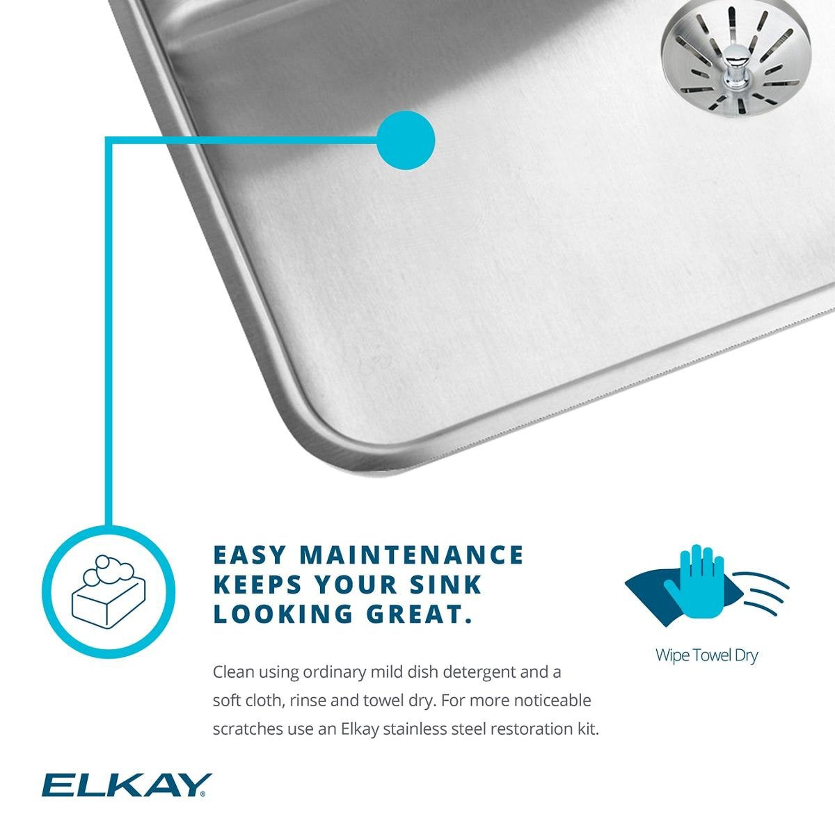 Elkay LR15171 Lustertone Stainless Steel Single Bowl Top Mount Bar Sink, 7.63 x 17.50 x 15.00 inches, Chrome