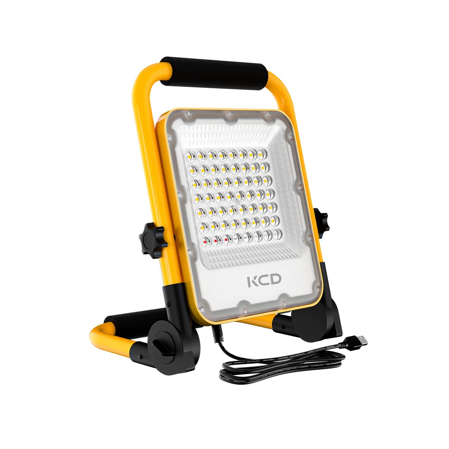 Rechargeable LED Work Light, KCD 30W 3000LM Adjustable Flood Light with Stand IP65 Waterproof Outdoor Construction Job Site Working Light for Garage Workshop Car,Camping, Outdoor Lighting - Like New