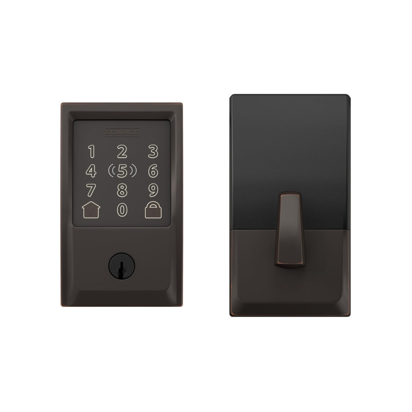 Schlage BE499WBCEN716 Encode Plus Century WiFi Deadbolt Smart Keyless Entry Touchscreen Door Lock, Aged Bronze