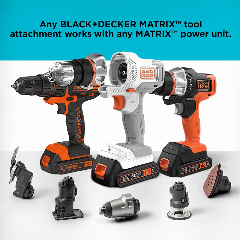 BLACK+DECKER 20V MAX Matrix Cordless Drill/Driver (BDCDMT120C), Drill Kit (Orange)