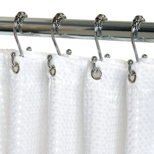 Zenna Home Chrome Double Shower Curtain Hooks 12-Pack