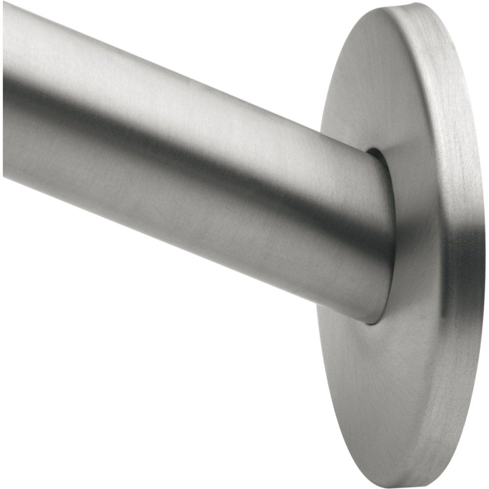 Moen 65-F-BS Collection Donner Low-Profile Curved Shower Rod Flange Kit, 1 Count (Pack of 1), Brushed Stainless Steel