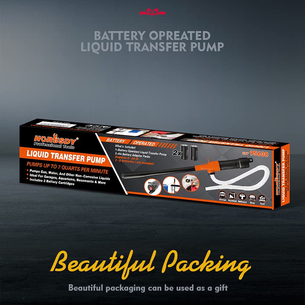 HORUSDY Portable Power Battery Pump, 2.2GPM, Water & Fuel Transfer Pump