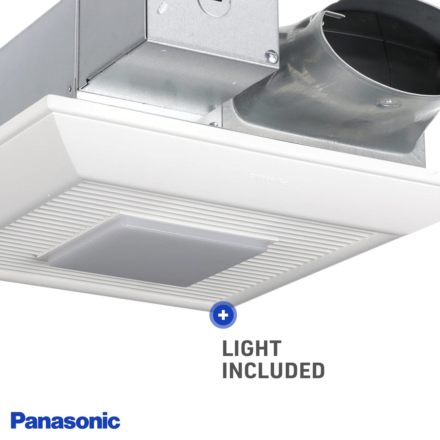 Panasonic FV-0510VSL1 WhisperValue DC Ventilation Fan - Energy-Saving Bathroom Fan with LED Light - 50-80-100 CFM
