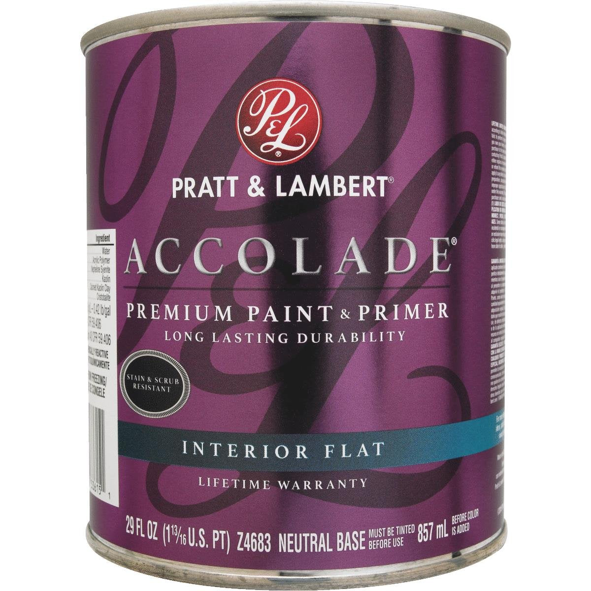 Pratt & Lambert Accolade Premium 100% Acrylic Paint & Primer Flat Interior Wall Paint