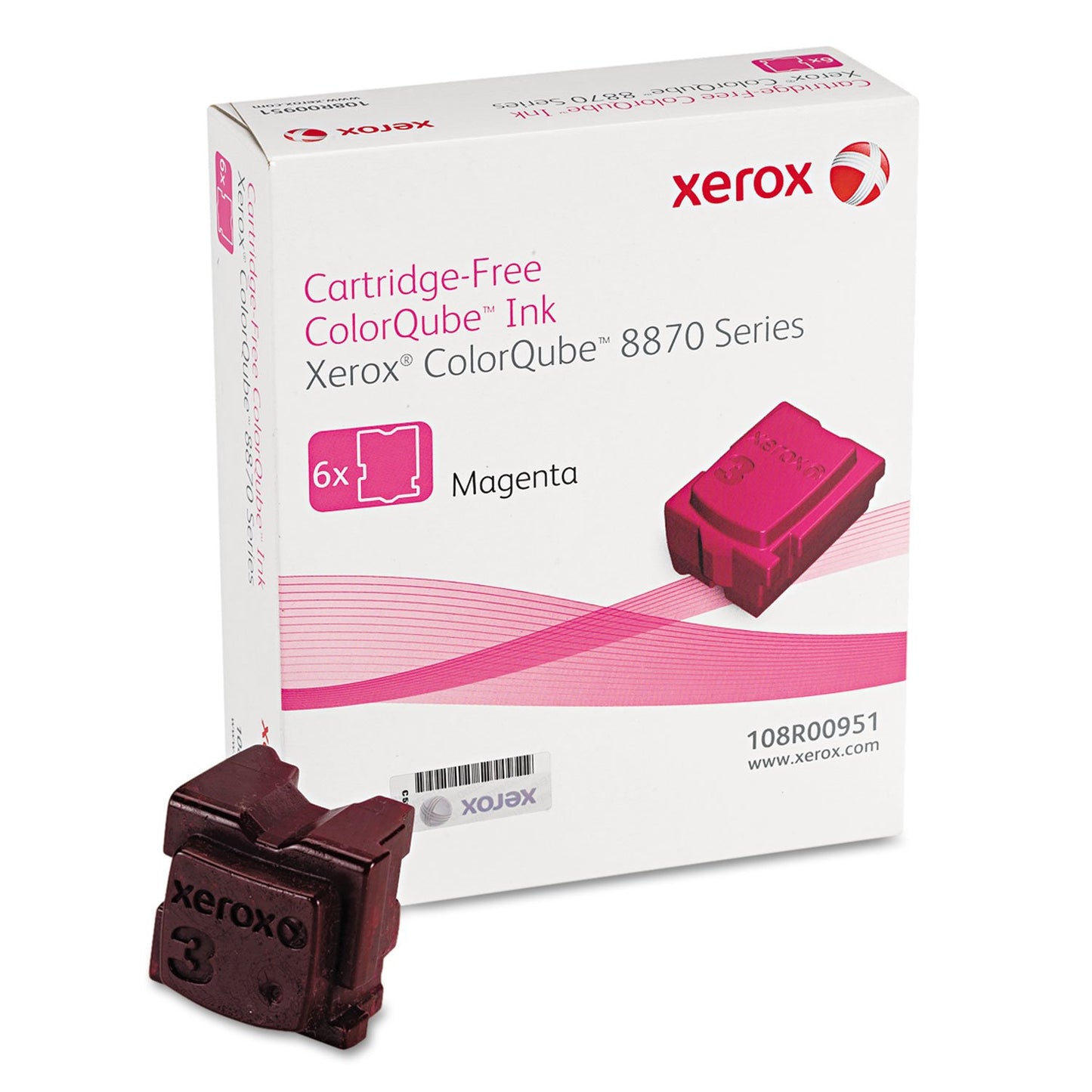 Xerox 108R00951 Solid Ink Stick, Magenta, 6/Box - in Retail Packaging