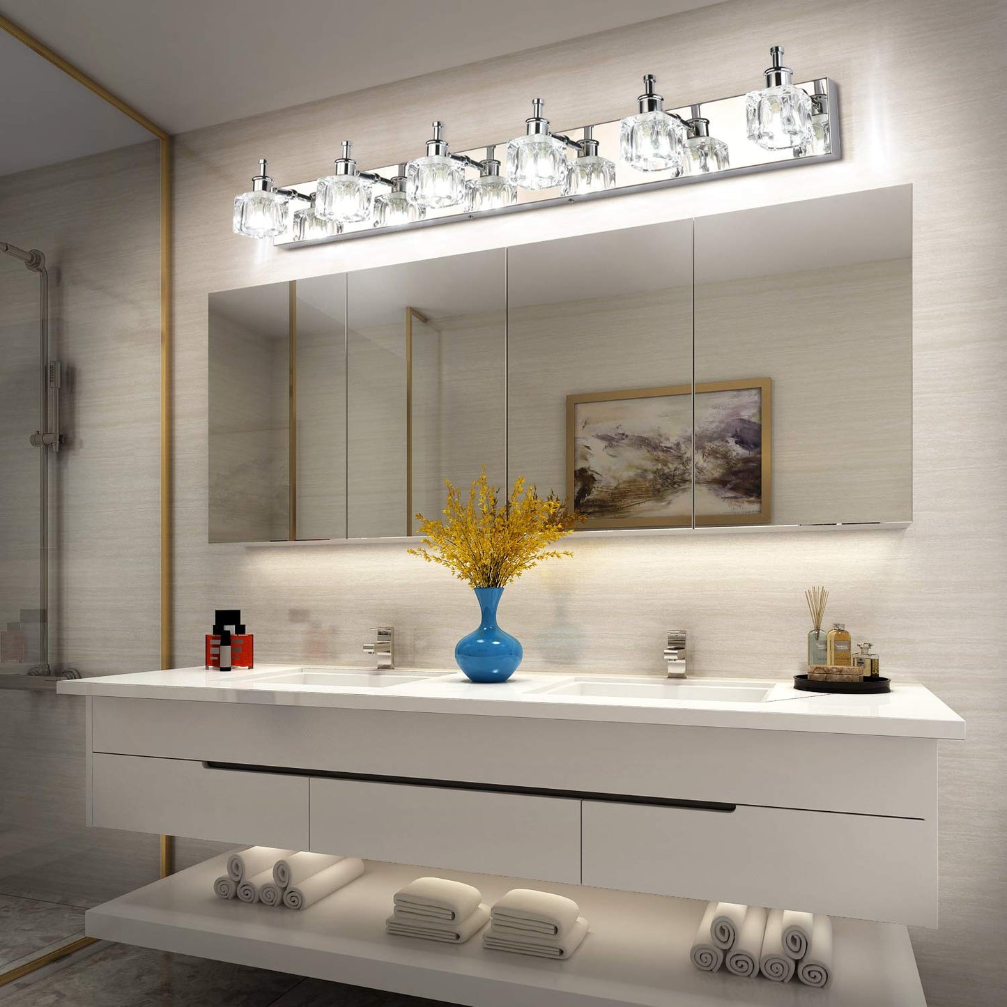 PRESDE Modern 6 Lights LED Vanity Lights for Bathroom Over Mirror(Exclude Bulb) - Like New