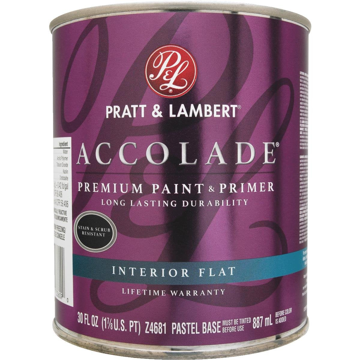 Pratt & Lambert Accolade Premium 100% Acrylic Paint & Primer Flat Interior Wall Paint