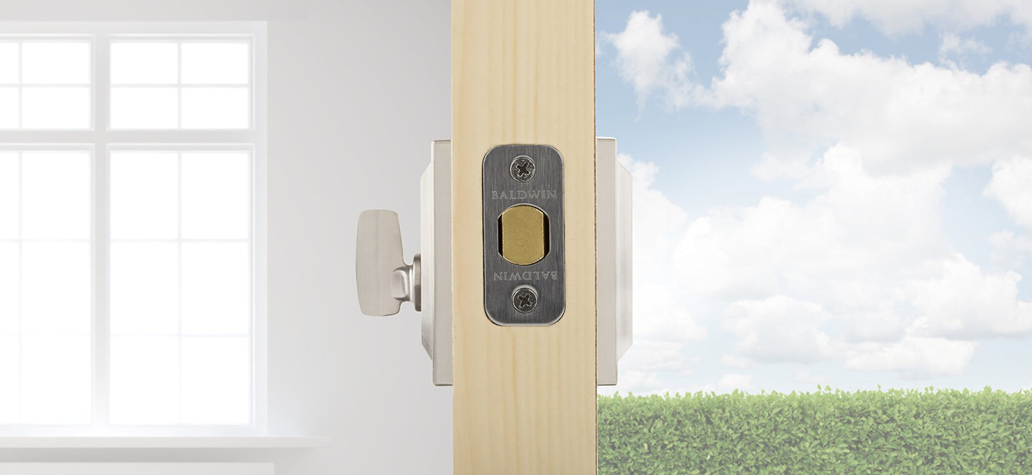 Baldwin Spyglass, Single Cylinder Front Door Deadbolt Featuring SmartKey Re-key Technology and Microban Protection, in Satin Nickel - Like New