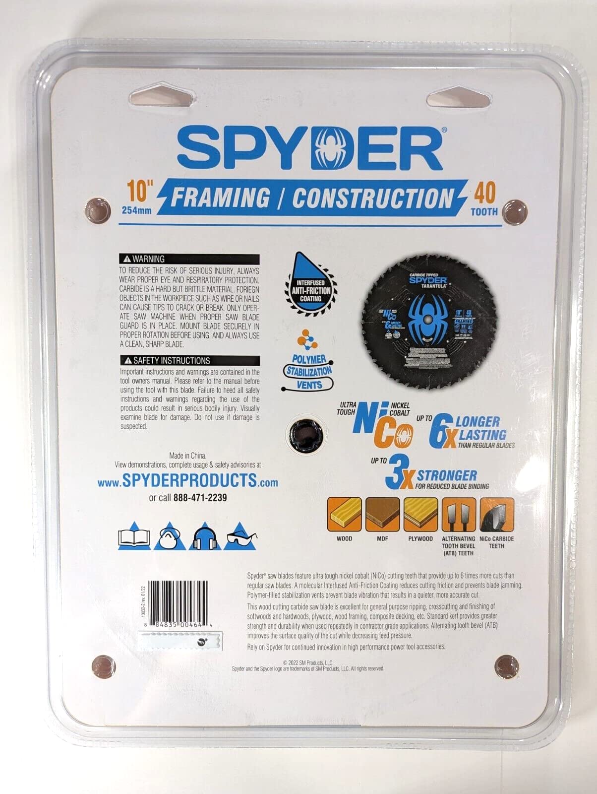 Spyder Framing 10-in 40-Tooth Rough Finish Tungsten Carbide-Tipped Steel Miter Saw Blade (2-Pack)