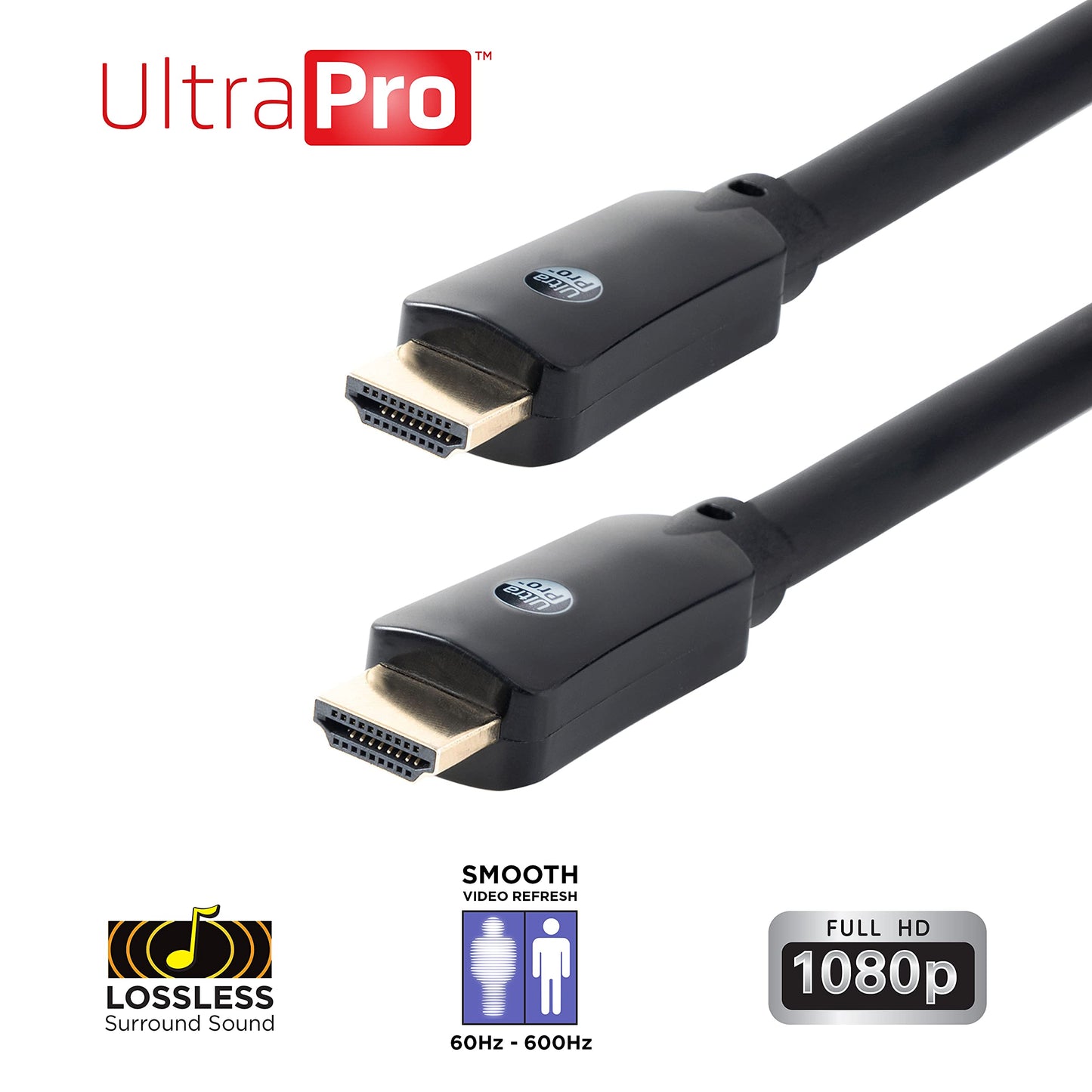 UltraPro in-Wall HDMI Cable, 25 ft. CL3 Rated High Speed, 1080P 10.2Gbps Ethernet, Gold Connectors, for Streaming, Gaming, Home Theater, TV, Satellite, 57132