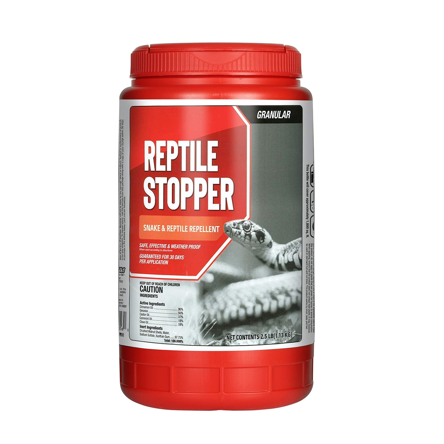 Reptile Stopper Granular Repellent - Safe & Effective, All Natural Food Grade Ingredients; Repels Snakes and Other Reptiles; Ready to Use, 2.5 lb Shaker Jug