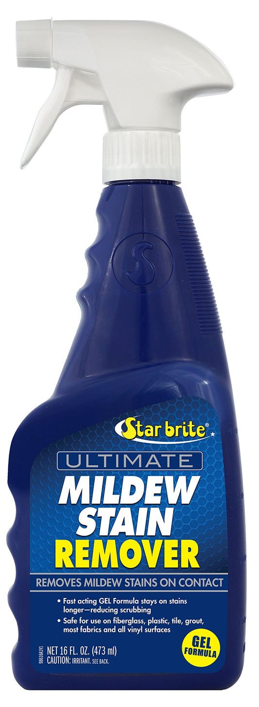 STAR BRITE Ultimate Mildew Stain Remover - Fast Acting Gel Spray Formula Stays On Stains Longer To Reduce Scrubbing 16 OZ (098616)