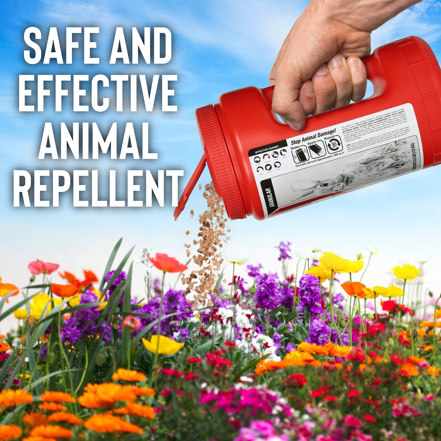 Reptile Stopper Granular Repellent - Safe & Effective, All Natural Food Grade Ingredients; Repels Snakes and Other Reptiles; Ready to Use, 2.5 lb Shaker Jug