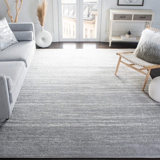SAFAVIEH Adirondack Collection Area Rug - 10' Square, Light Grey & Grey, Modern Ombre Design, Non-Shedding & Easy Care, Ideal for High Traffic Areas in Living Room, Bedroom (ADR113C)