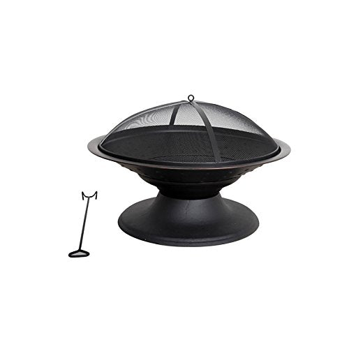 Garden Treasures 29.5-in W Black/High Temperature Painted Steel Wood-Burning Fire Pit
