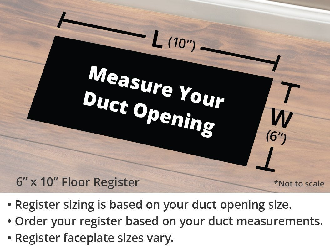 Accord AMFRSNC610 Charleston Floor Register, 6-Inch x 10-Inch(Duct Opening Measurements), Satin Nickel